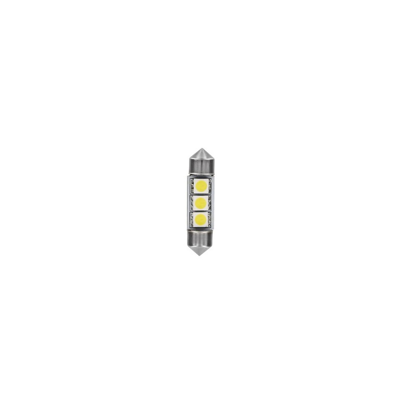 24 28V Hyper-Led 9 - 3 SMD x 3 chips - (C5W) - 10x36 mm - SV8 5-8 - 2 pz - D Blister - Bianco - Doppia polarità
