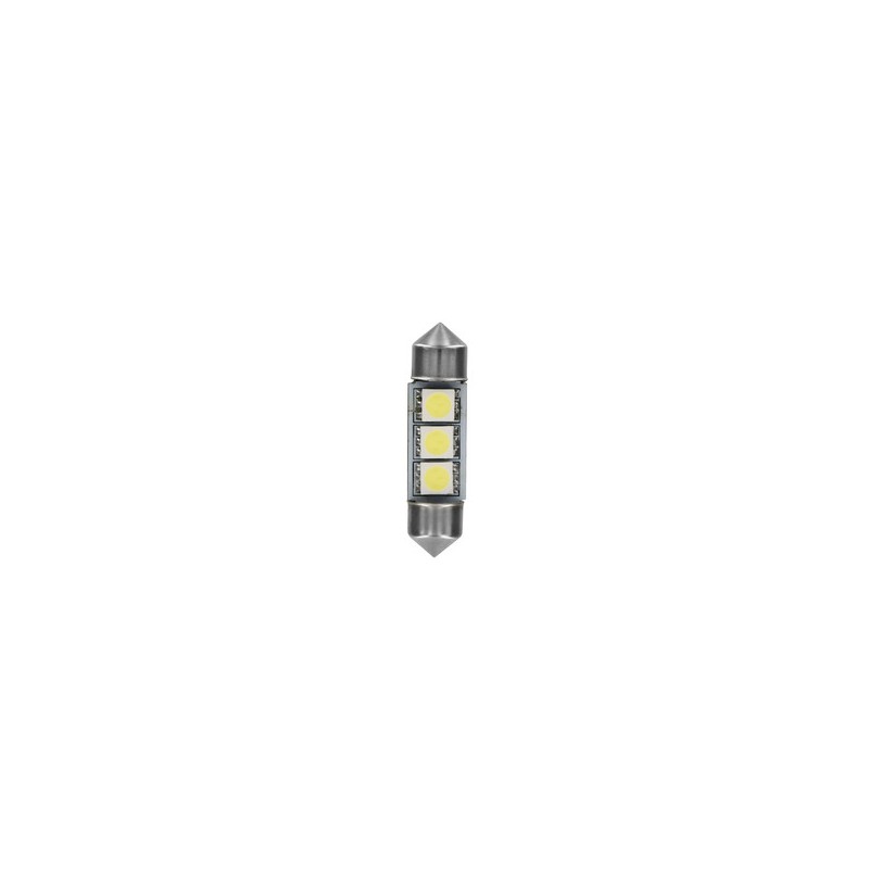 24 28V Hyper-Led 9 - 3 SMD x 3 chips - (C5W) - 10x36 mm - SV8 5-8 - 20 pz - Busta - Bianco - Doppia polarità