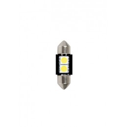 24 28V Hyper-Led 6 - 2 SMD x 3 chips - 10x31 mm - SV8 5-8 - 2 pz  - D Blister - Bianco - Doppia polarità