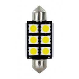 24 30V Hyper-Led 18 - 6 SMD x 3 chips - 15x39 mm - SV8 5-8 - 2 pz - Scatola - Bianco - Doppia polarità