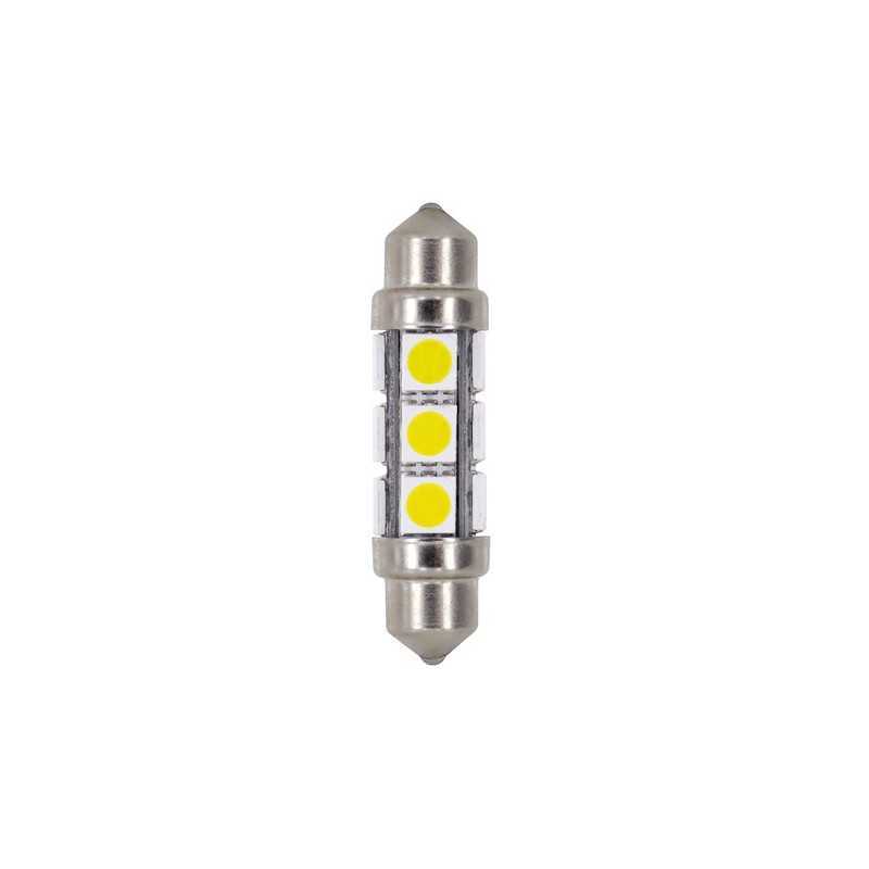 24 30V Hyper-Led 36 - 12 SMD x 3 chips - 11x41 mm - SV8 5-8 - 2 pz - Scatola - Bianco - Doppia polarità