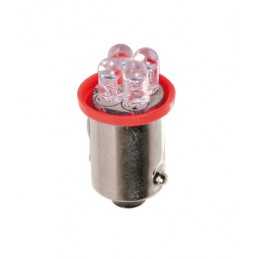 24V Micro lampada 4 Led - (T4W) - BA9s - 2 pz - D Blister - Rosso