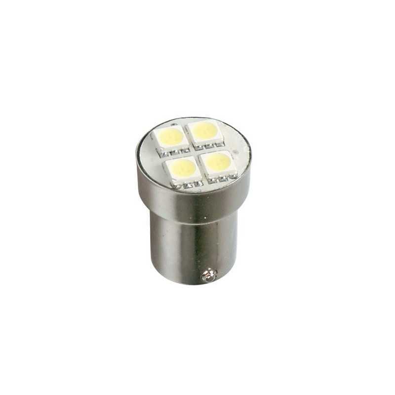 24V Hyper-Led 12 - 4 SMD x 3 chips - (P21W) - BA15s - 1 pz - D Blister - Blu - Doppia polarità