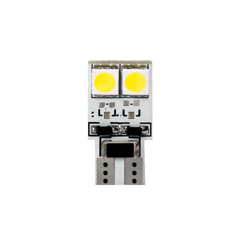 24V Hyper-Led 12 - 4 SMD x 3 chips - (T10) - Bifocus - W2 1x9 5d - 2 pz - D Blister - Bianco - Doppia polarità - Resistenza inc