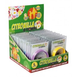 Citronella & Flowers  Espositore da banco 26 pz braccialetti antizanzare profumati