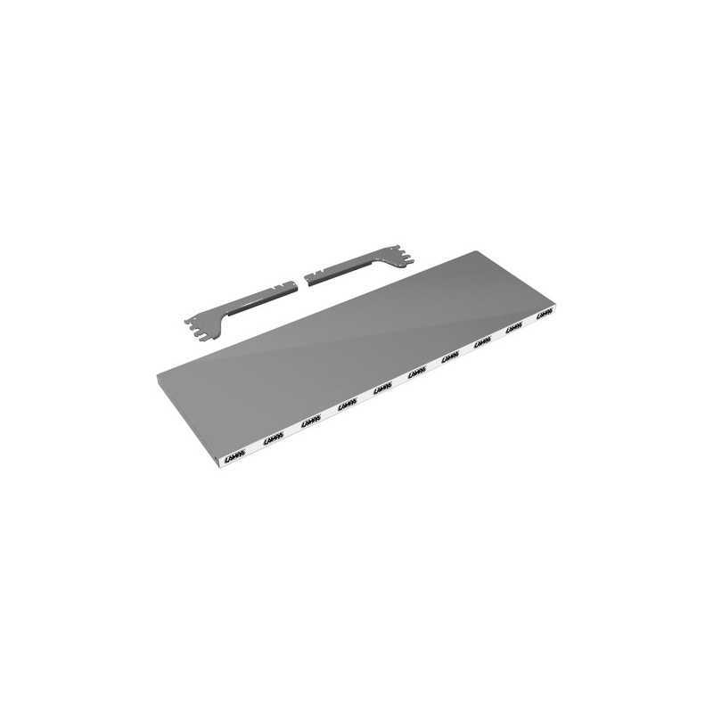 Ripiano grigio per scaffali lineari forati nero - 97x31 cm