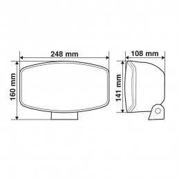 Pluton faro alogeno di profondità con luce di posizione a led - 248x141 mm