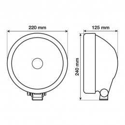 Neptune faro alogeno di profondità con luce di posizione - 220 mm
