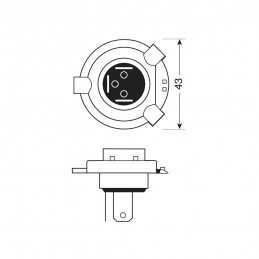 10-30V Halo Led - (H4) - 25W - P43t - 1 pz - D Blister