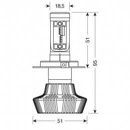 10-30V Halo Led - (H4) - 25W - P43t - 1 pz - D Blister