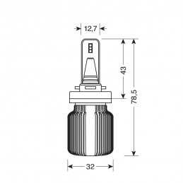 9-32V Halo Led Blade - (H8-H11-H16) - 20W - PGJ19-X - 2 pz - Scatola