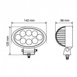 LAM-72312 - WL-4 faro ausiliario a 8 Led - 10 30V - Bianco