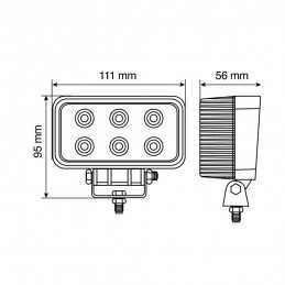 WL-2 faro ausiliario a 6 Led - 10 30V - Bianco