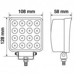 WL-25 faro ausiliario a 16 Led - 10 30V - Bianco