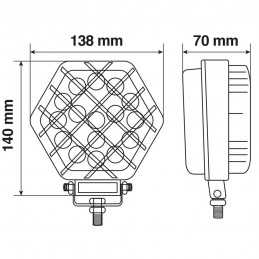 WL-22 faro ausiliario a 16 Led - 9 32V - Bianco