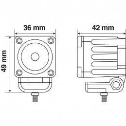 WL-19 faro ausiliario a 1 Led - 9 32V - Luce focalizzata - Bianco