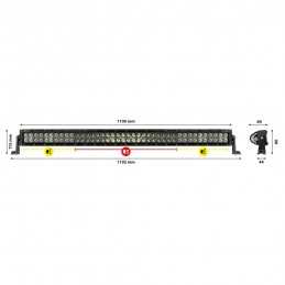 Barra a Led con struttura curva in alluminio 10 30V - 110 cm