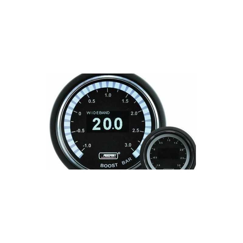 Prosport Wideband+ manometro turbo d.52mm 30BOLCD4.9WO-R. Bar