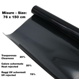 Pellicola vetri Medium Black 76x150 cm