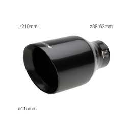 Terminale rotondo inclinato acciaio inox nero