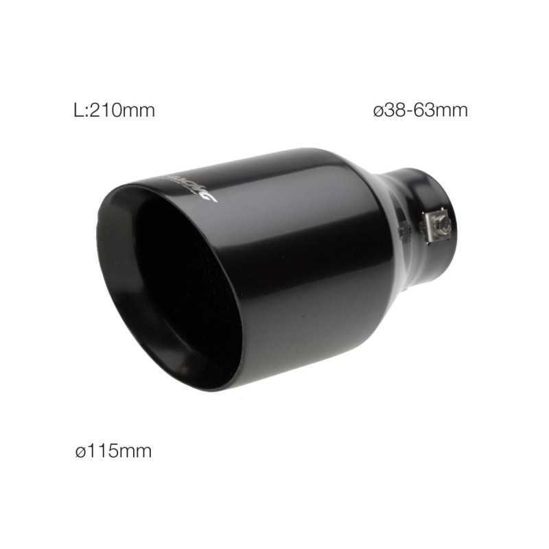 Terminale rotondo inclinato acciaio inox nero