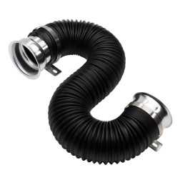 Tubo di aspirazione nero raccordi silver diam.76mm