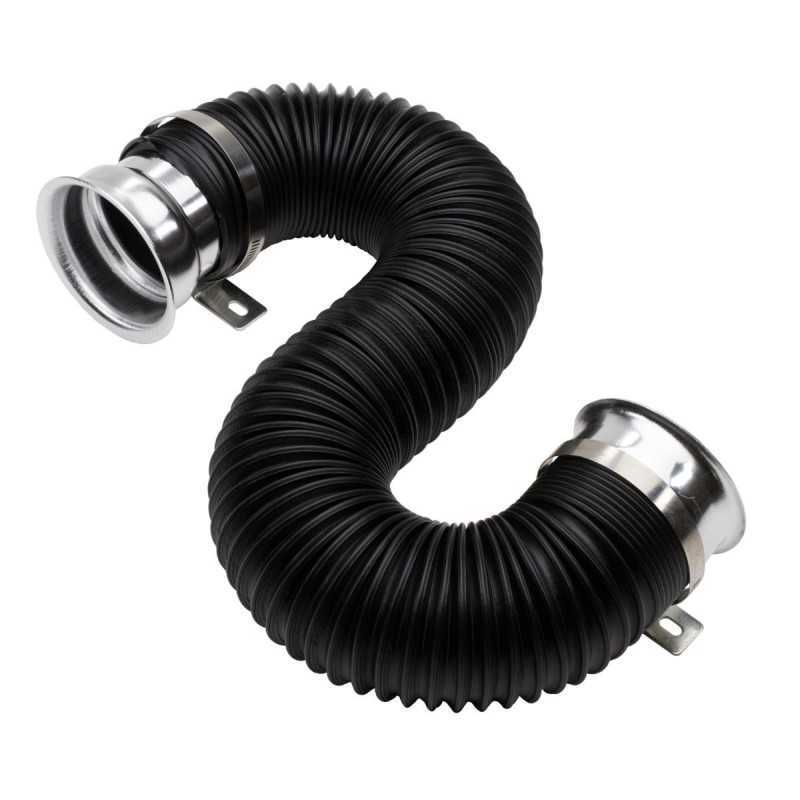 Tubo di aspirazione nero raccordi silver diam.76mm