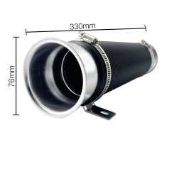 Tubo di aspirazione nero raccordi silver diam.76mm