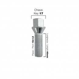 10 bulloni ch.17 14x1.5 l.40mm