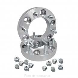2 distanziali alluminio 30mm 5x114,3 con bulloneria mozzo 66