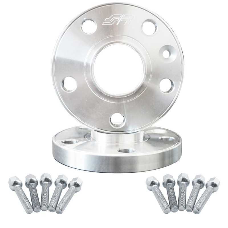 2 distanziali alluminio 15mm 5x120 mozzo 65,1 con bulloneria
