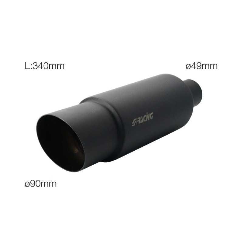 Marmitta rotonda inclinata acciaio inox nero