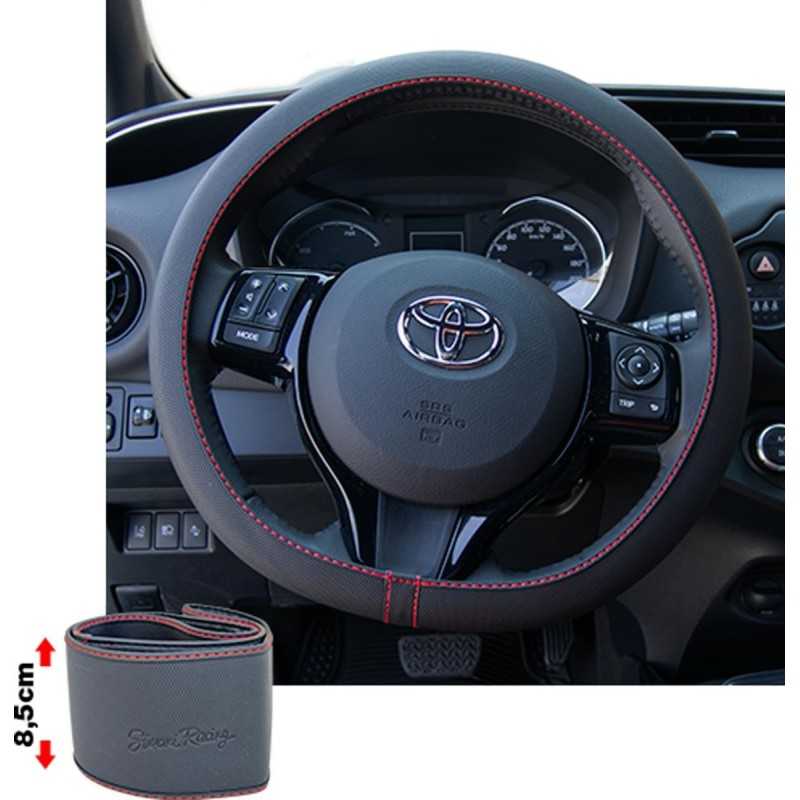 Coprivolante Soft Skin Black cucitura rossa