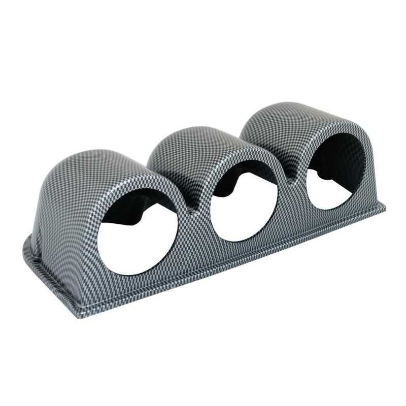 Portastrumenti orizzontale 3 fori carbon look