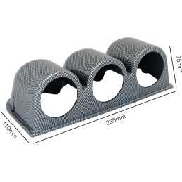 Portastrumenti orizzontale 3 fori carbon look