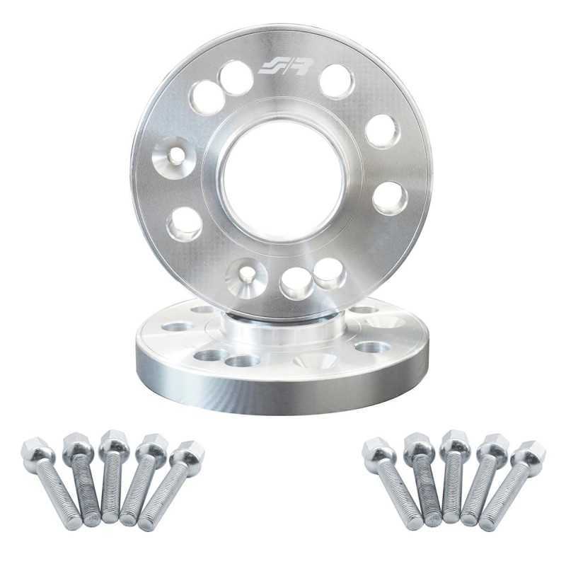 2 distanziali alluminio 18mm 5x112 con bulloneria