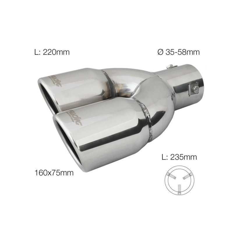 Terminale rotondo doppio inclinato disassato acciaio inox