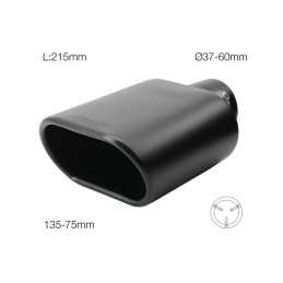 Terminale rettangolare inclinato acciaio inox nero