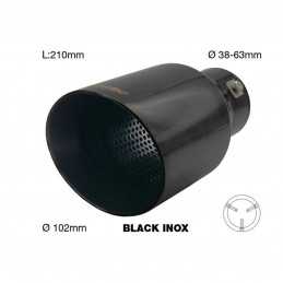 Terminale rotondo inclinato acciaio inox nero uscita 102mm