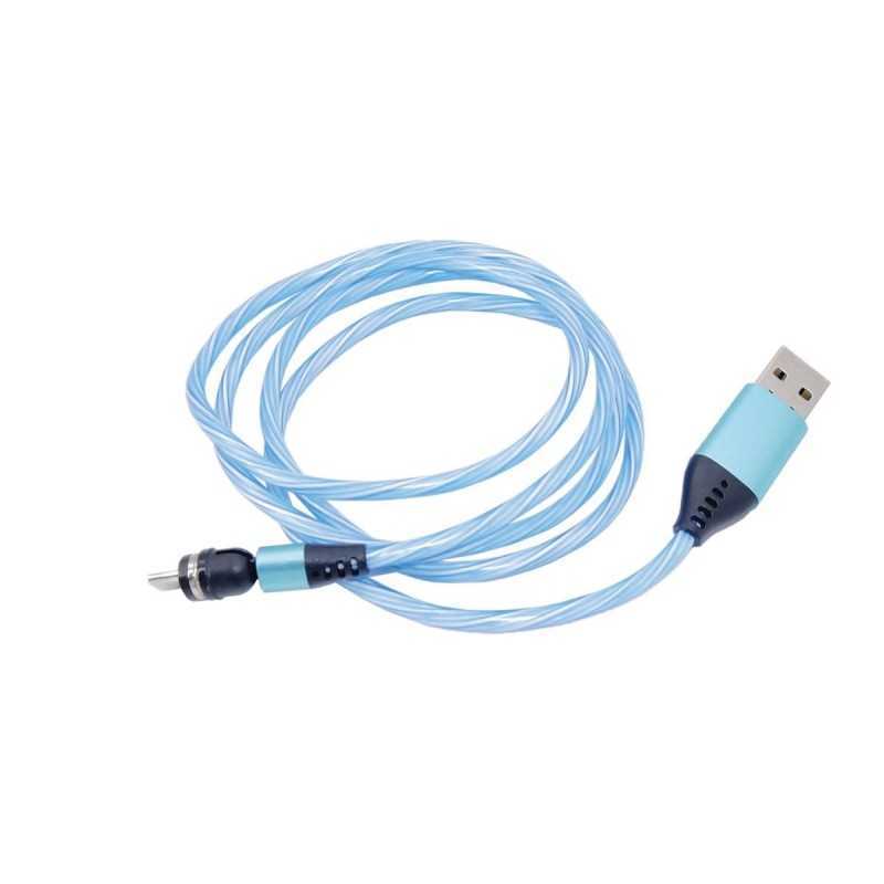 Cavo caricatore a led blu con rotazione a 360°