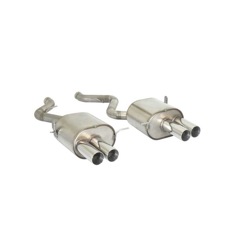 Posteriore inox sdoppiato con terminali rotondi 2 / 2x80 mm Race Line sfalsati