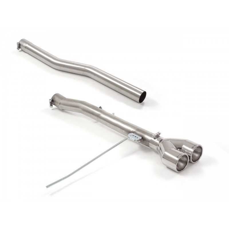 Tubo posteriore Gr. N inox con terminali rotondi 2x102 mm
