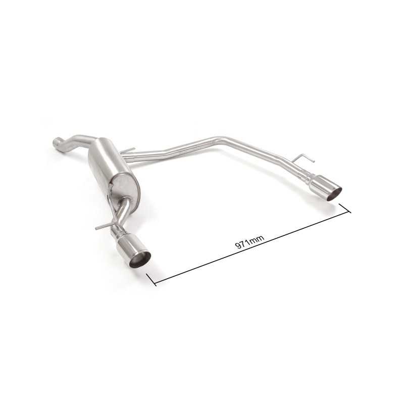 Posteriore inox sdoppiato con terminali rotondi 2 / 90 mm Sport Line