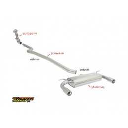 Posteriore inox con terminali rotondi 2x80 mm sfalsati Esclude valvola OEM. L'attuatore della valvola originale va scollegato d