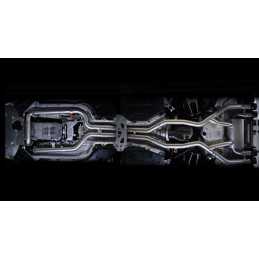 Posteriore inox sdoppiato con terminali rotondi 4 / 102 mm Sport Line con valvole integrate.Il controllo della valvola avviene