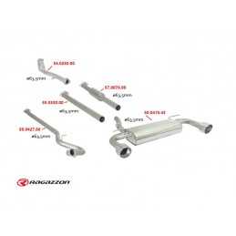 Posteriore inox sdoppiato con terminali rotondi 2 / 114 mm Sport Line Linea maggiorata diametro 63,5 mm&nbsp;