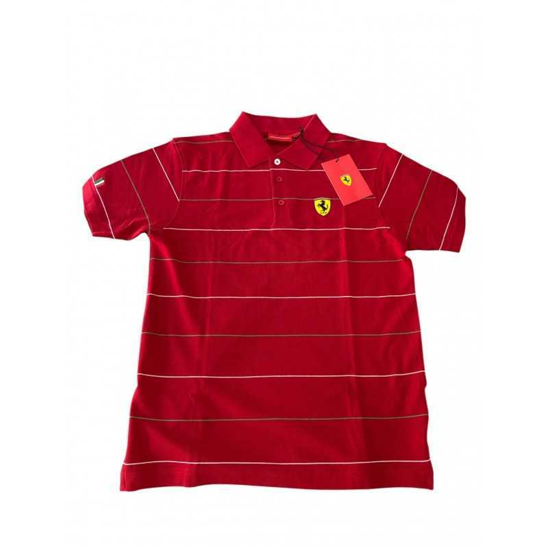 32022160221 POLO UOMO FERRARI A RIGHE ROSSA TG.S
