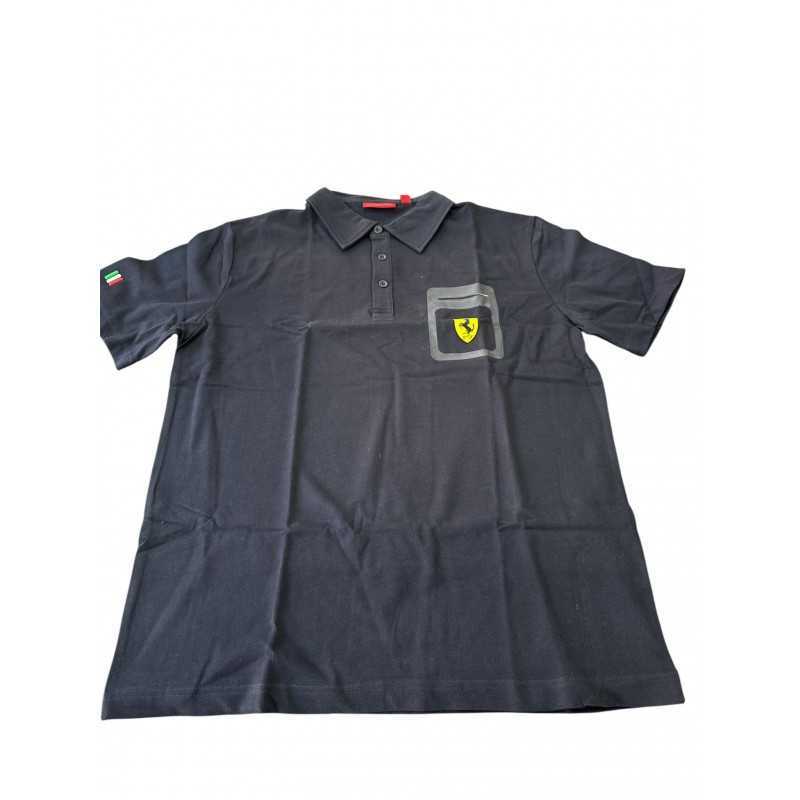 32022130123 POLO FERRARI UOMO NERA TG.L