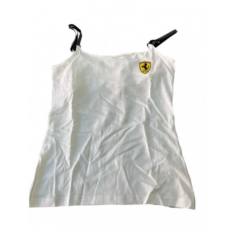 32006040322 TOP DONNA FERRARI BIANCO TG.M