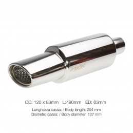 Marmitta ovale id 63mm acciaio inox